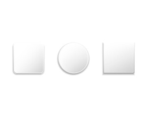 Set of various gray glossy web buttons.Vector illustration isolated on white background.