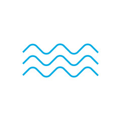 Waves outline icon, modern minimal flat design style. Wave thin line symbol, vector illustration.