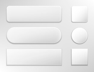 Set of various gray glossy web buttons.Vector illustration isolated on white background.