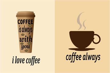 coffee sticker on a light background, coffee banner