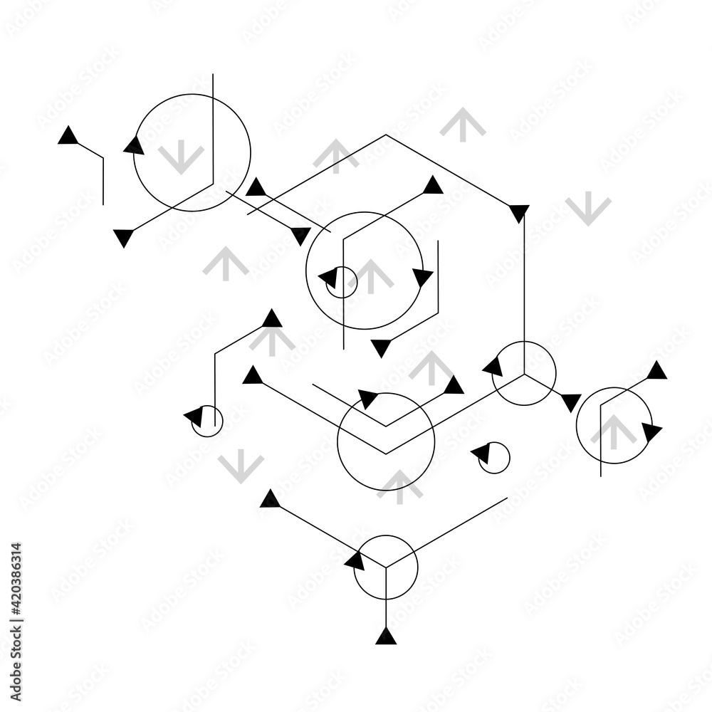Aufkleber connecting shapes on light background. business network concept. banner design. geometric art. medic