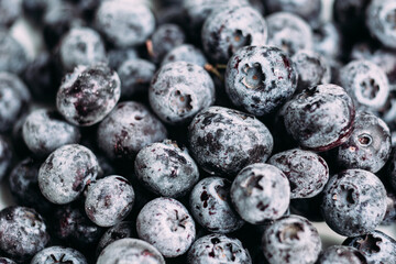blueberries, frozen blueberries, berries covered with hoarfrost. Background. blueberries background. Macro blueberries