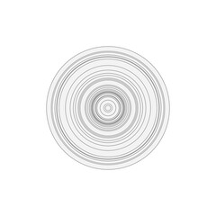 Concentric Circle Element. Abstract circle pattern. Black and white graphics. Stock Vector illustration isolated on white background.