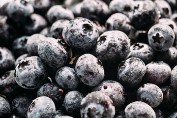 blueberries, frozen blueberries, berries covered with hoarfrost. Background. blueberries background. Macro blueberries