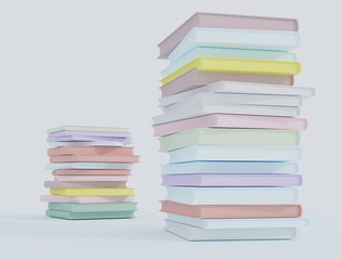 template empty book colourful background , 3d rendering