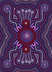 Purple aboriginal dot art