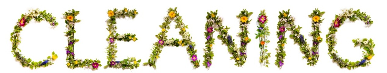 Flower And Blossom Letter Building Word Cleaning