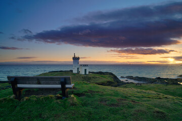 Fototapeta na wymiar Elie lighthouse view, Fife, Scotland.