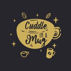 Coffee Lettering typography poster motivational quotes illustration