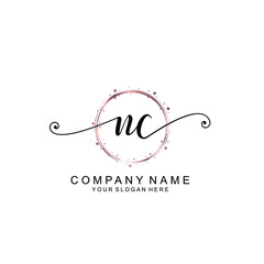 NC beautiful Initial handwriting logo template