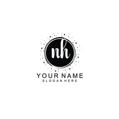 Fototapeta na wymiar NH beautiful Initial handwriting logo template