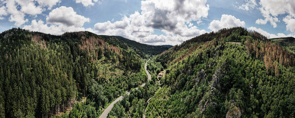 panorama of the harz mountains