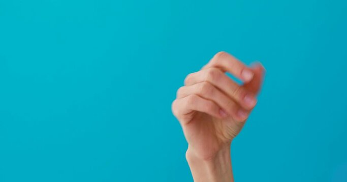 close-up woman hand snap finger or clicks