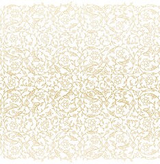 Arabesque Arabic seamless floral pattern. Branches with flowers, leaves and petals