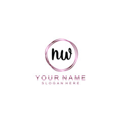 NW beautiful Initial handwriting logo template