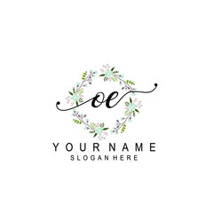 OE beautiful Initial handwriting logo template