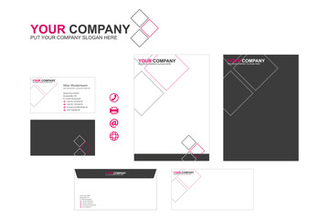 Corporate design stationary logo icons modern vector technology business 