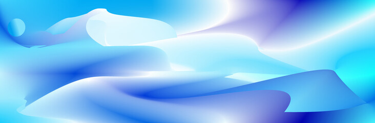 abstract gradient background. Mountains, sky, sun on a blue background. 