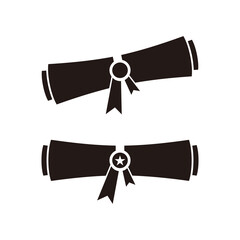 Graduation diploma vector icon isolated on white background