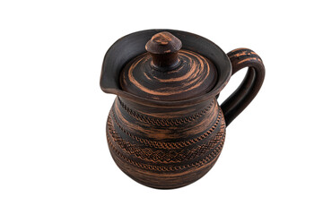 jug with red clay isolated on a white background