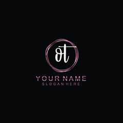 OT beautiful Initial handwriting logo template