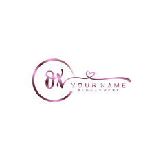 OX beautiful Initial handwriting logo template