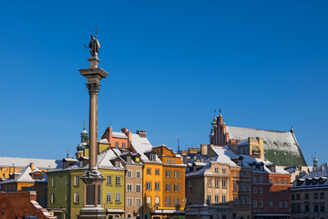 Warsaw Old Town Skyline In Winter, Poland