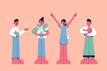 Positive emotions and thoughts concept