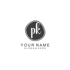 PK beautiful Initial handwriting logo template