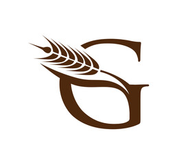 Wheat Grain Initial Logo Letter G