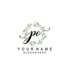 PO beautiful Initial handwriting logo template