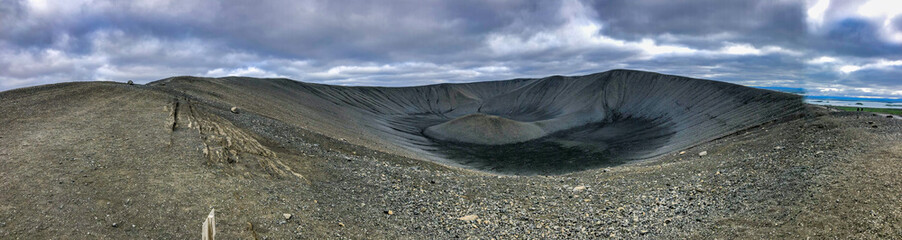 Hverfjall Volcano in Iceland, panoramic view