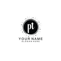 PT beautiful Initial handwriting logo template