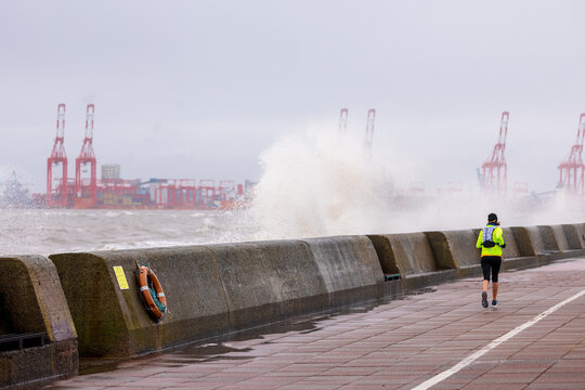 Storm Waves Crashing Off The New Brighton Promenade