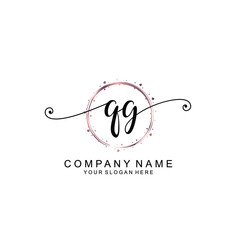 QG beautiful Initial handwriting logo template