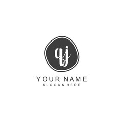 QJ beautiful Initial handwriting logo template