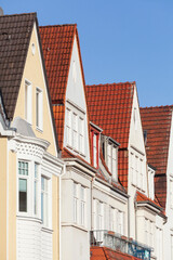 Häuserzeile, Reihenhäuser, Wohngebäude, Bremen, Deutschland, Europa