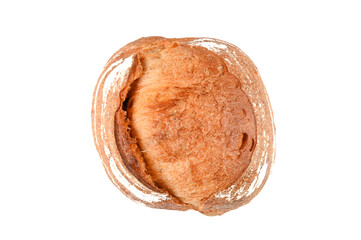 Round homemade bread on an isolated background