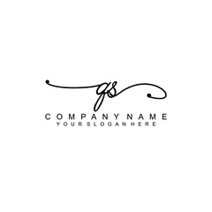 QS beautiful Initial handwriting logo template