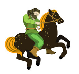 Hand drawing of a Scythian warrior on horseback