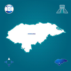 simple outline map of Honduras 