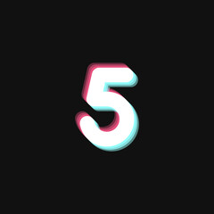 Fototapeta premium Five - 3D Effect