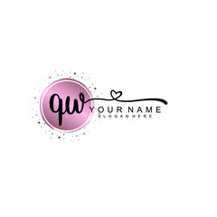 QW beautiful Initial handwriting logo template
