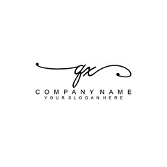 Q beautiful Initial handwriting logo template