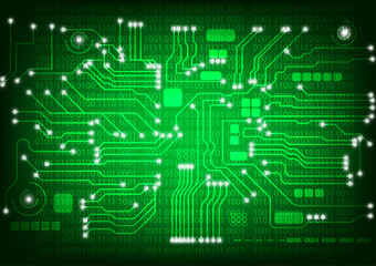 Technology line circuit mainboard computer with binary numeral system background vector illustration