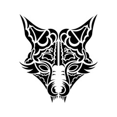 FOX head tattoo. Vector illustration