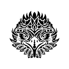 Head of Eagle Black and White, Front View Eagle Head, Vector Illustration, Isolated Vector
