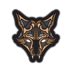 Fox face boho style pattern. Good covers, fabrics, postcards and printing. Vector illustration.