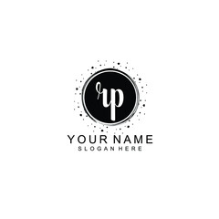 RP beautiful Initial handwriting logo template