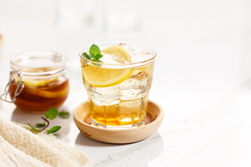 Homemade Iced Tea and Lemonade with Mint